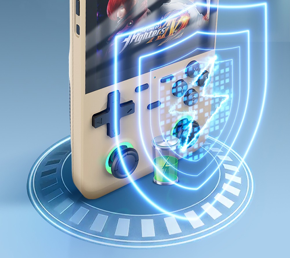 D007 Plus 64GB Handheld Game Console, 10000+ Games Preinstalled, 3.5-inch IPS Screen, Support Game Controller Connection - Transparent Purple