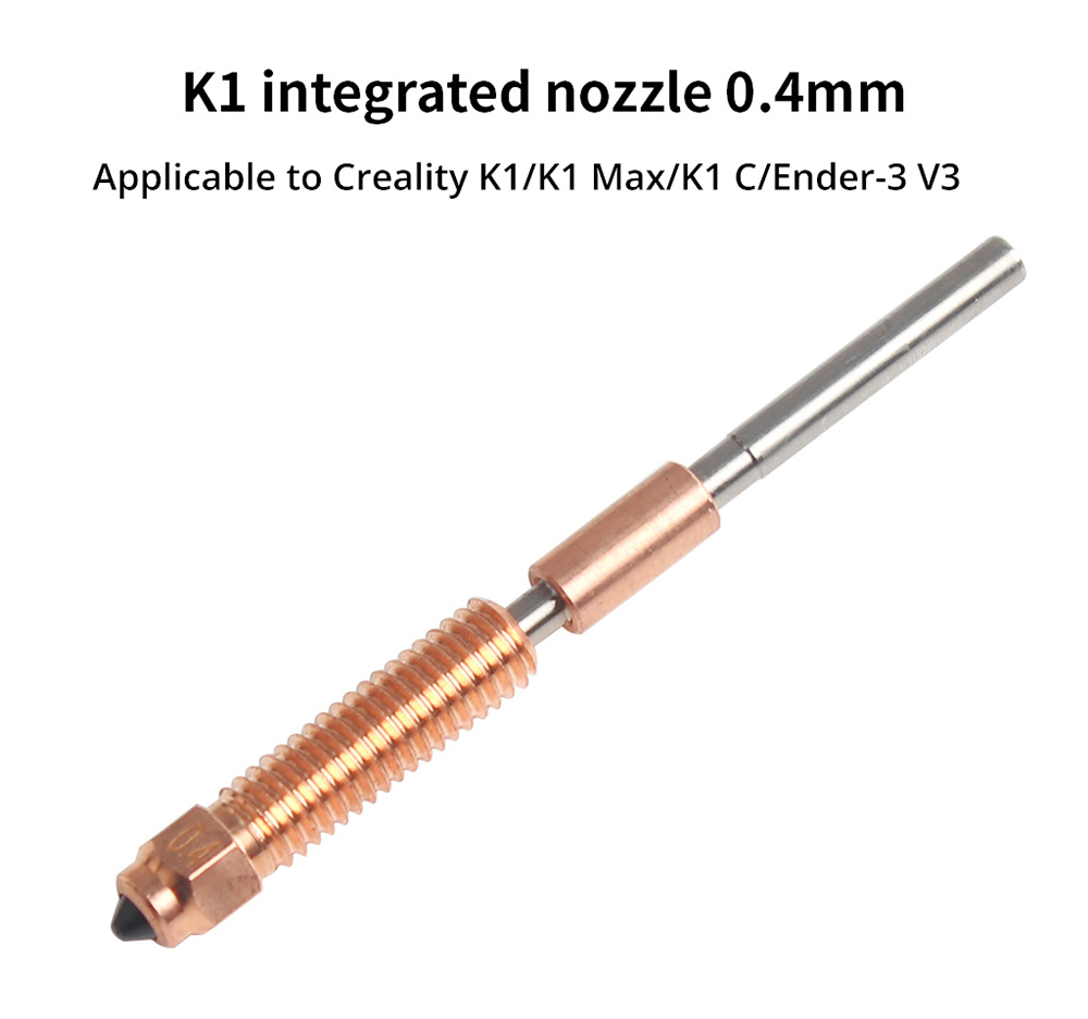 FYSETC 0.4mm Integrated Nozzle And Throat for Creality K1/ K1 Max/ K1C/ Ender-3 V3 3D Printer