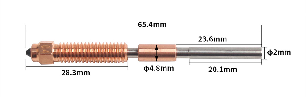 FYSETC 0.4mm Integrated Nozzle And Throat for Creality K1/ K1 Max/ K1C/ Ender-3 V3 3D Printer