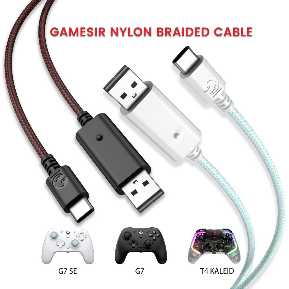 GameSir 10ft USB-A to USB-C Cable for G7/G7 SE/T4 Kaleid - White