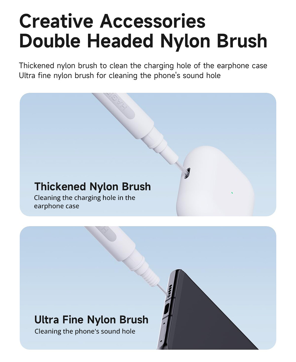 Hagibis Multifunctional Cleaning Tool, Keyboard Cleaning Brusbh Headphones Cleaning Pen - White