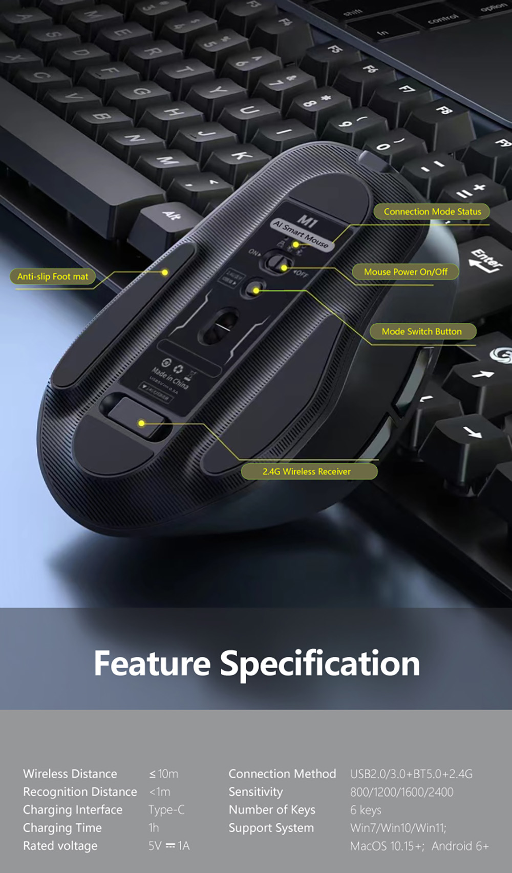 M1 AI Smart Mouse - Pink