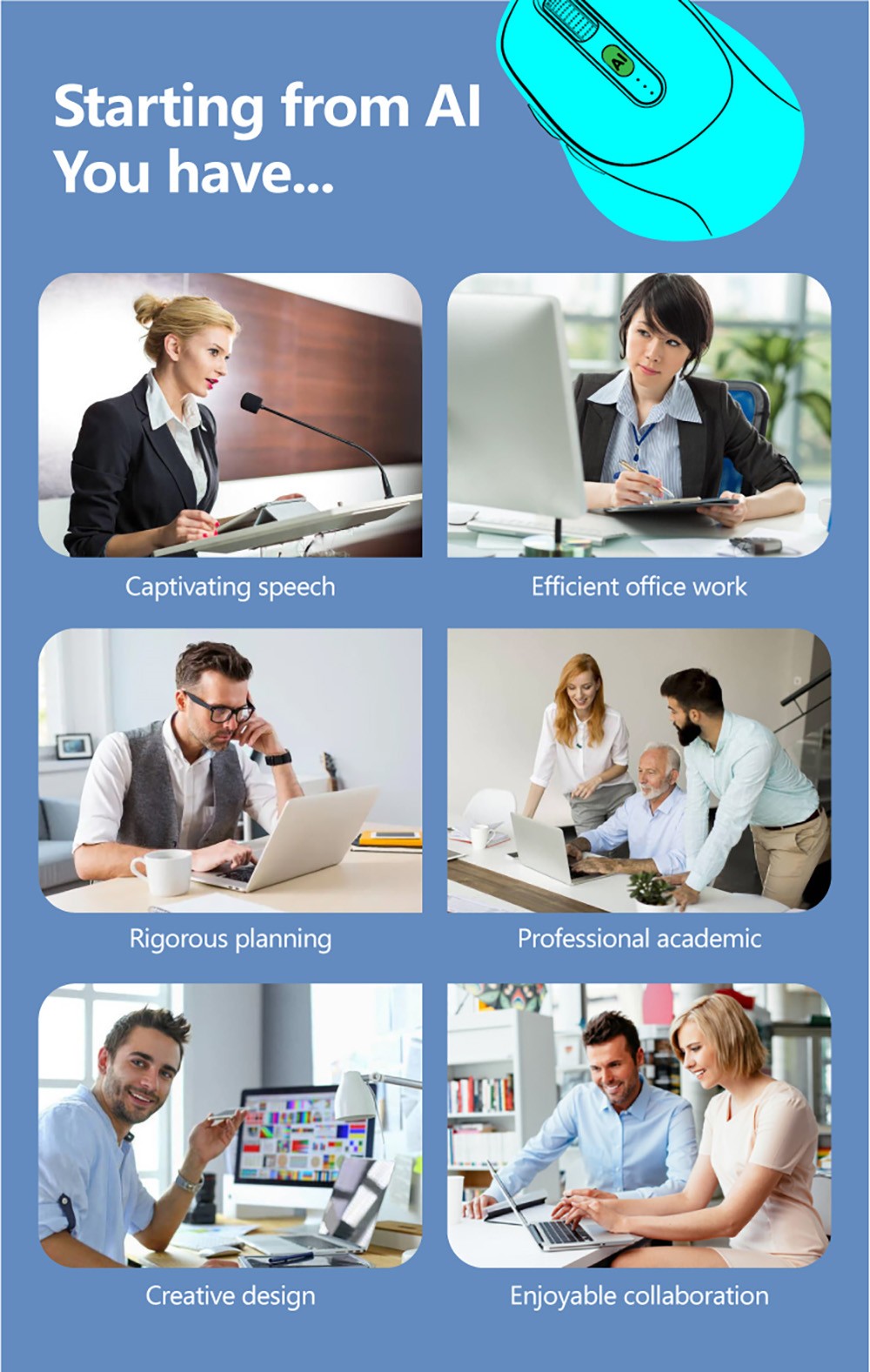 M1 AI Smart Mouse - Pink