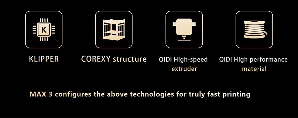 QIDI TECH X-Max 3 3D Printer, Auto Levelling, 600mm/s Printing Speed, Flexible HF Board, 64-bit Processor, Klipper, CoreXY Structure, 325x325x315mm