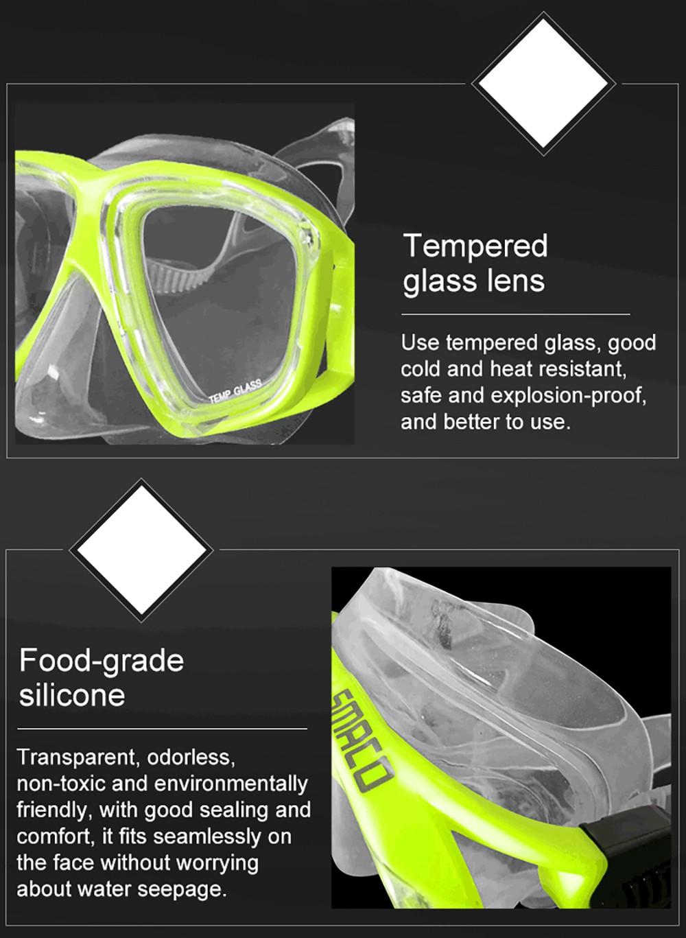 SMACO Diving Glasses