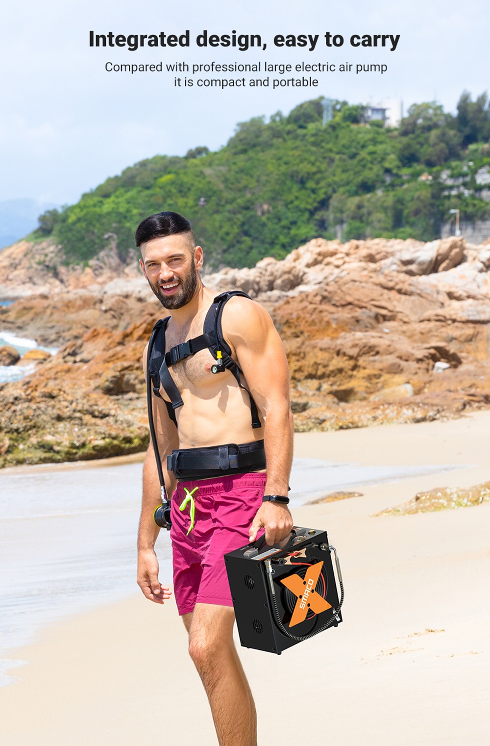 SMACO Portable High-Pressure 4500Psi Electric Air Compressor