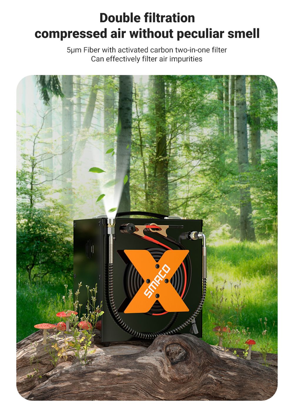 SMACO Portable High-Pressure 4500Psi Electric Air Compressor