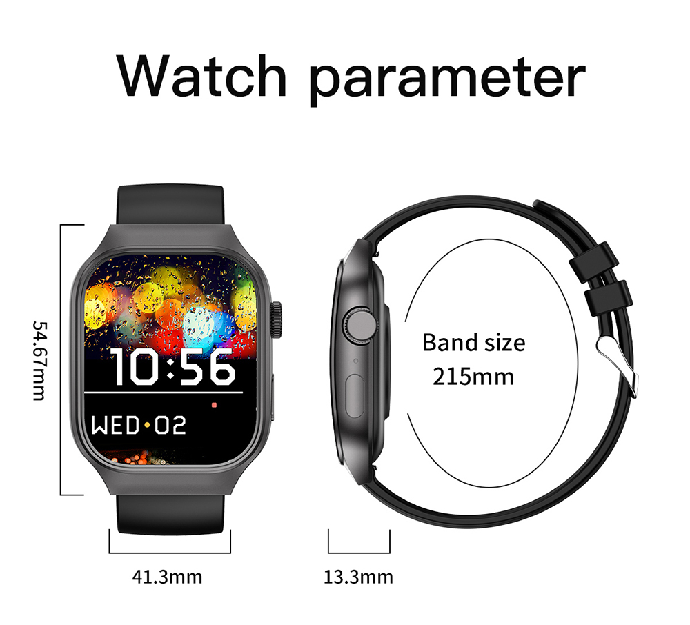 T15 Plus Smartwatch, 2.01-inch Curved Full Touch Screen, Bluetooth Calling, Health Monitoring, Al Voice Assistant, 100+ Sport Modes - Black Frame, Steel Strap