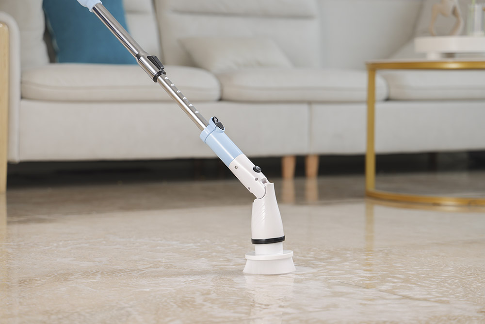 TASVAC EB5 elektromos súroló, 450RPM vezeték nélküli zuhanykefe 5 cserélhető tisztítófejjel és állítható hosszabbító karral