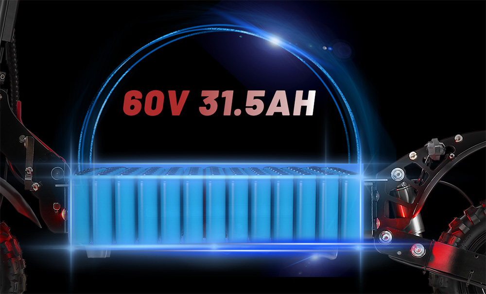 YUME Y11+ Electric Scooter, 3000W*2 Motor, 60V 31.5Ah Battery, 11-inch Off-road Tubeless Tires, 50mph Max Speed, 60miles Range, Front & Rear Hydraulic Disc Brake