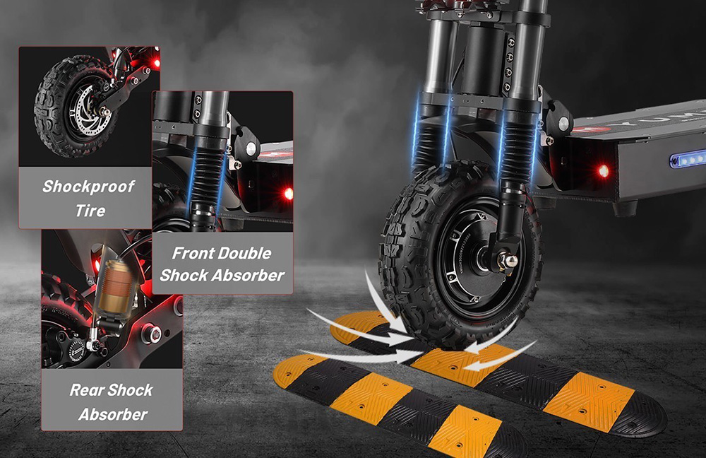 YUME Y11+ Electric Scooter, 3000W*2 Motor, 60V 31.5Ah Battery, 11-inch Off-road Tubeless Tires, 50mph Max Speed, 60miles Range, Front & Rear Hydraulic Disc Brake