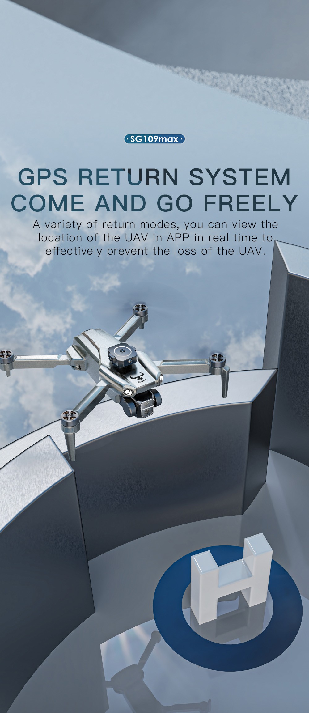 ZLL SG109MAX RC Drone, Electrically Adjustable Camera, Intelligent Obstacle Avoidance, Optical Flow Hover - 2 Batteries