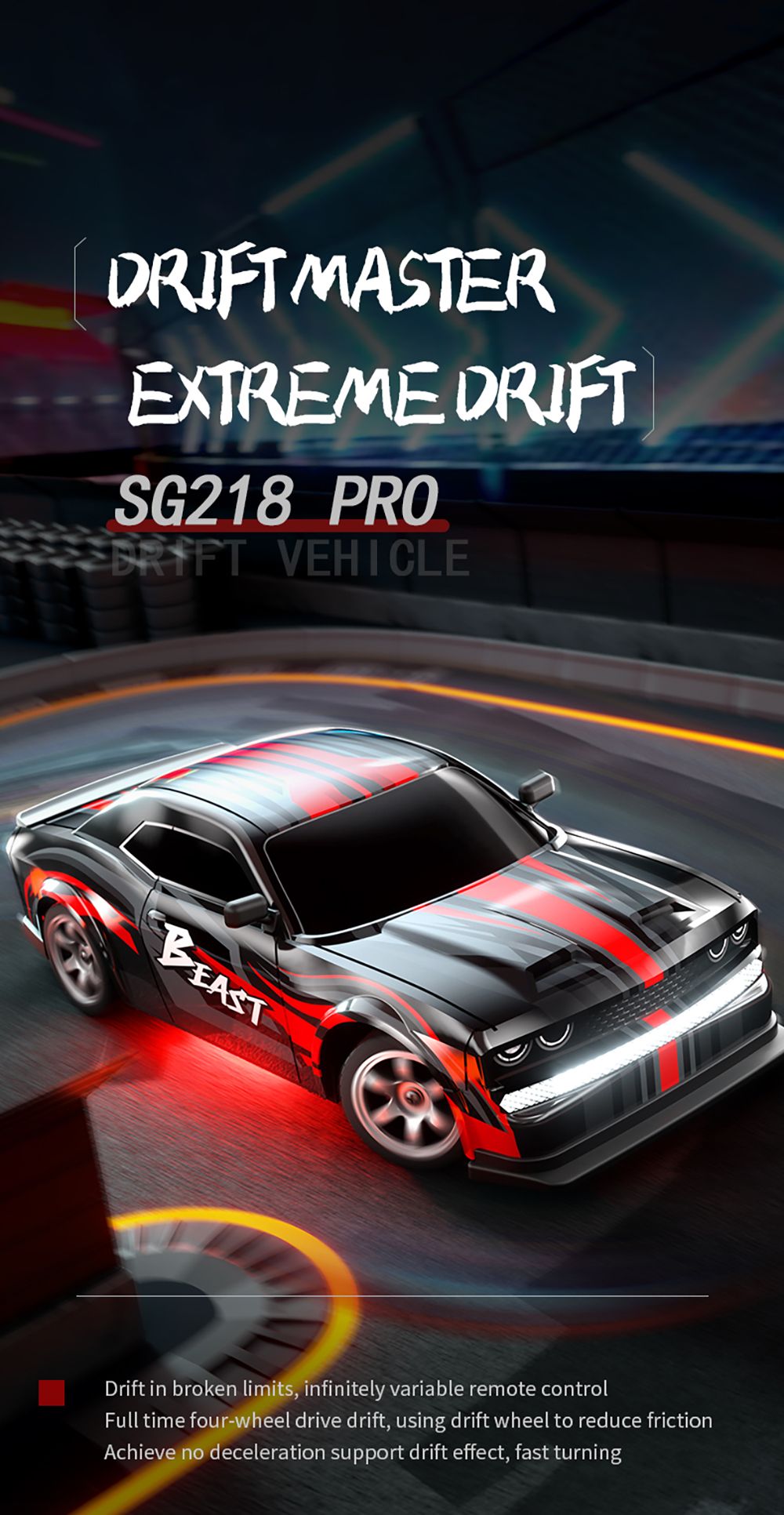 ZLL SG218 Pro 1/16 2.4G 4WD RC Car - 3 Batteries