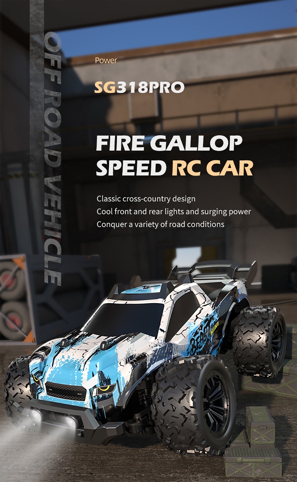 ZLL SG318 Pro 1/20 2.4G 4WD Brushed RC Car - 3 Batteries
