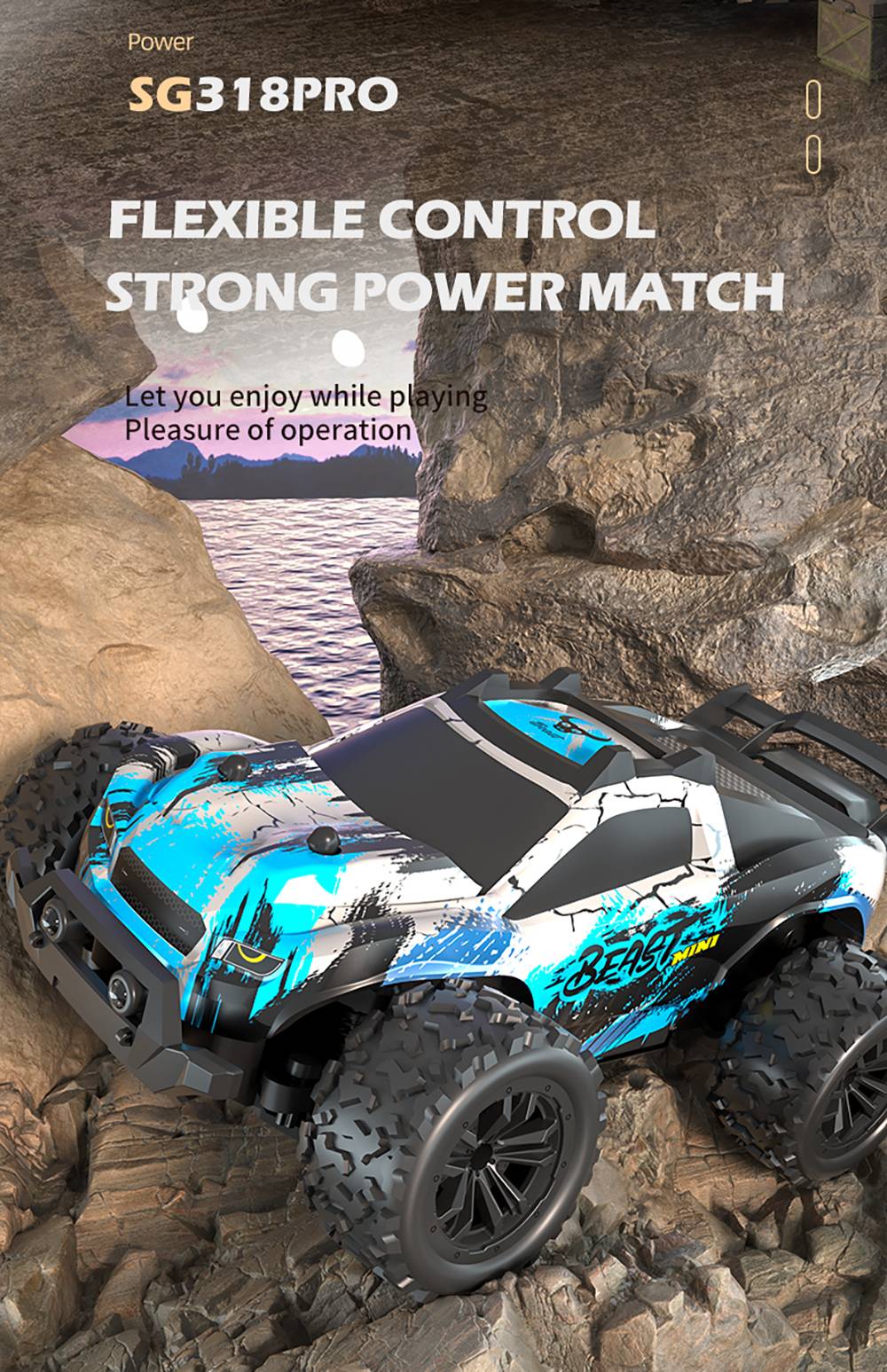 ZLL SG318 Pro 1/20 2.4G 4WD Brushed RC Car - 3 Batteries