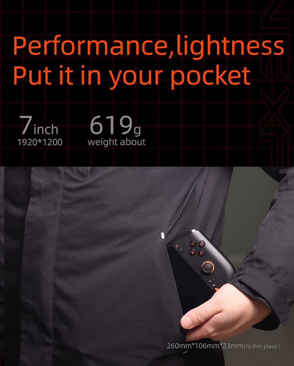 ONE Netbook ONEXPlayer Mini Game Console, 7-inch 1920*1200 IPS Touchscreen, AMD Ryzen 7 5800U 8 Core Max 4.4GHz, 16GB RAM 2TB SSD, WiFi 6 Bluetooth 5.0, 40.25Wh Battery, 2*USB 4.0 1*USB 3.0 1*Headset Jack