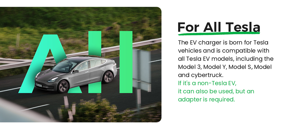 EG Evgoer EV Charger, Level 2 32 Amp, 16FT Cable, NEMA14-50 Plug, Adjustable Current, IP66 Waterproof, for All Tesla Models