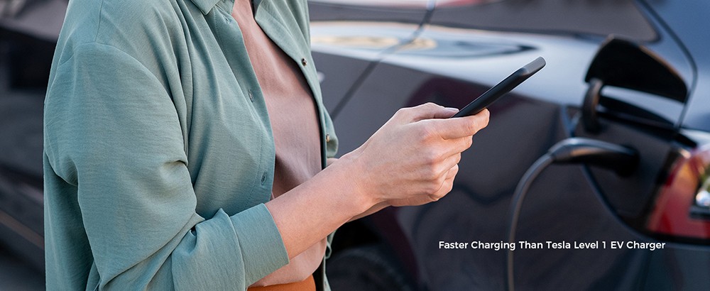 EG Evgoer EV Charger, Level 2 40 Amp, 16FT Charging Cable, 14-50P NEMA, Schedule Time & 8-40A Adjustable Current, for All Tesla Models