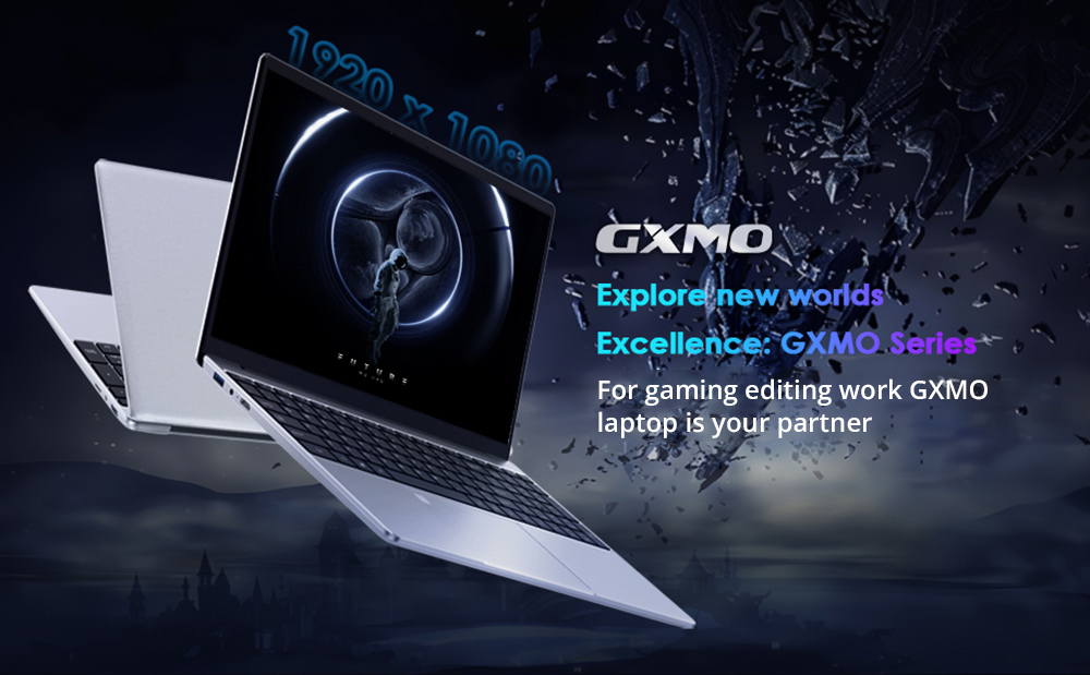 GXMO Y156N Laptop, 1920*1080 15.6-inch IPS HD Screen, Intel Alder Lake N95 4 Cores Up to 3.4GHz, 16GB RAM 512GB SSD, Dual-band WiFi Bluetooth 4.2, 2*USB 3.0 1*Micro SD Card Slot 1*Mini HDMI 1*Audio Jack, HD Camera, Fingerprint Unlock