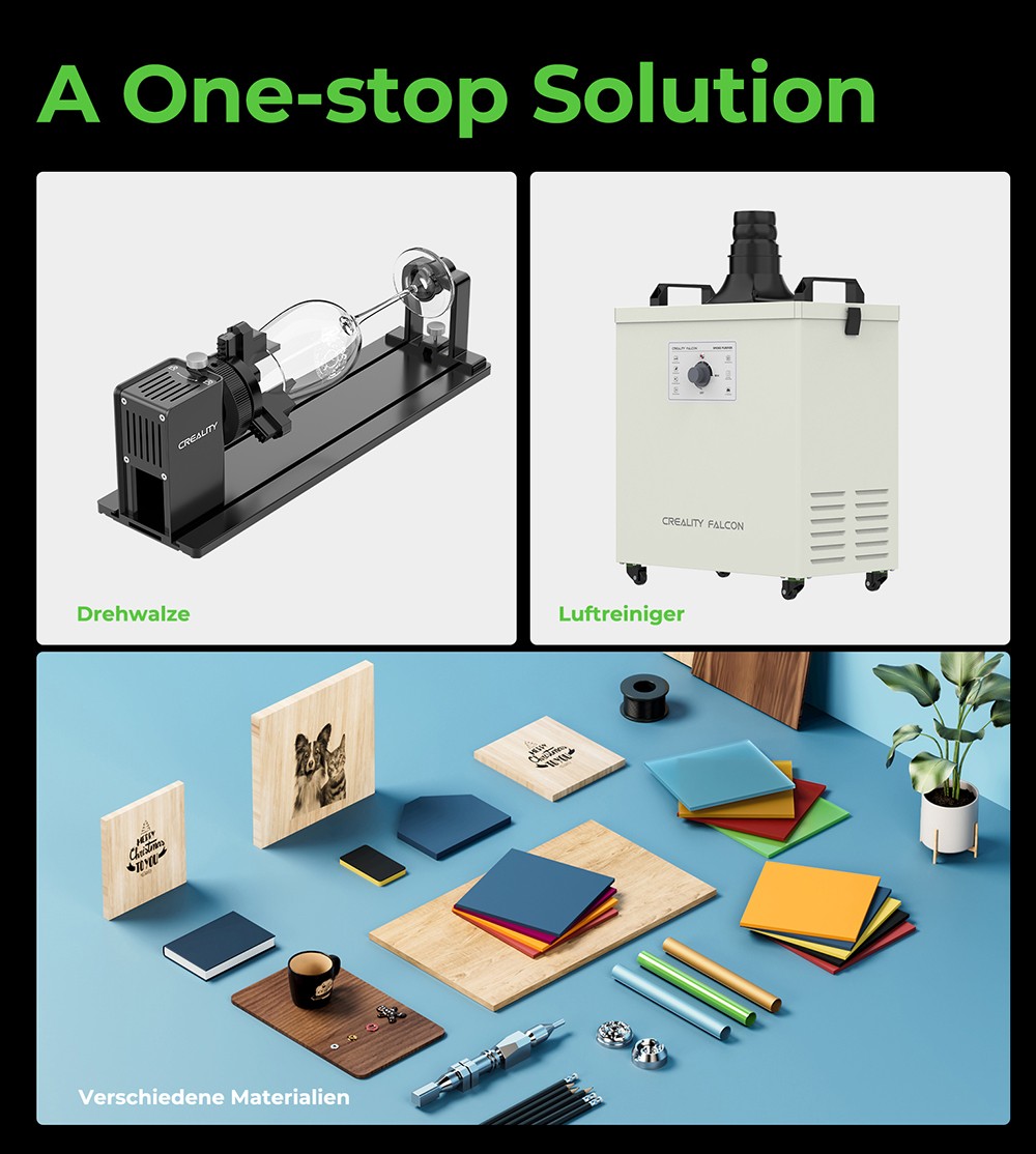 Graveur laser Creality Falcon2 Pro 60 W avec module laser 1,6 W, classe 1 de la FDA, conception entièrement fermée et à tiroir, arrêt de sécurité à couvercle ouvert, assistance pneumatique, caméra intégrée, vitesse maximale de 700 mm/min, 400 x 400 mm