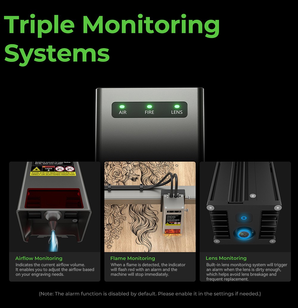 Graveur laser Creality Falcon2 Pro 60 W avec module laser 1,6 W, classe 1 de la FDA, conception entièrement fermée et à tiroir, arrêt de sécurité à couvercle ouvert, assistance pneumatique, caméra intégrée, vitesse maximale de 700 mm/min, 400 x 400 mm