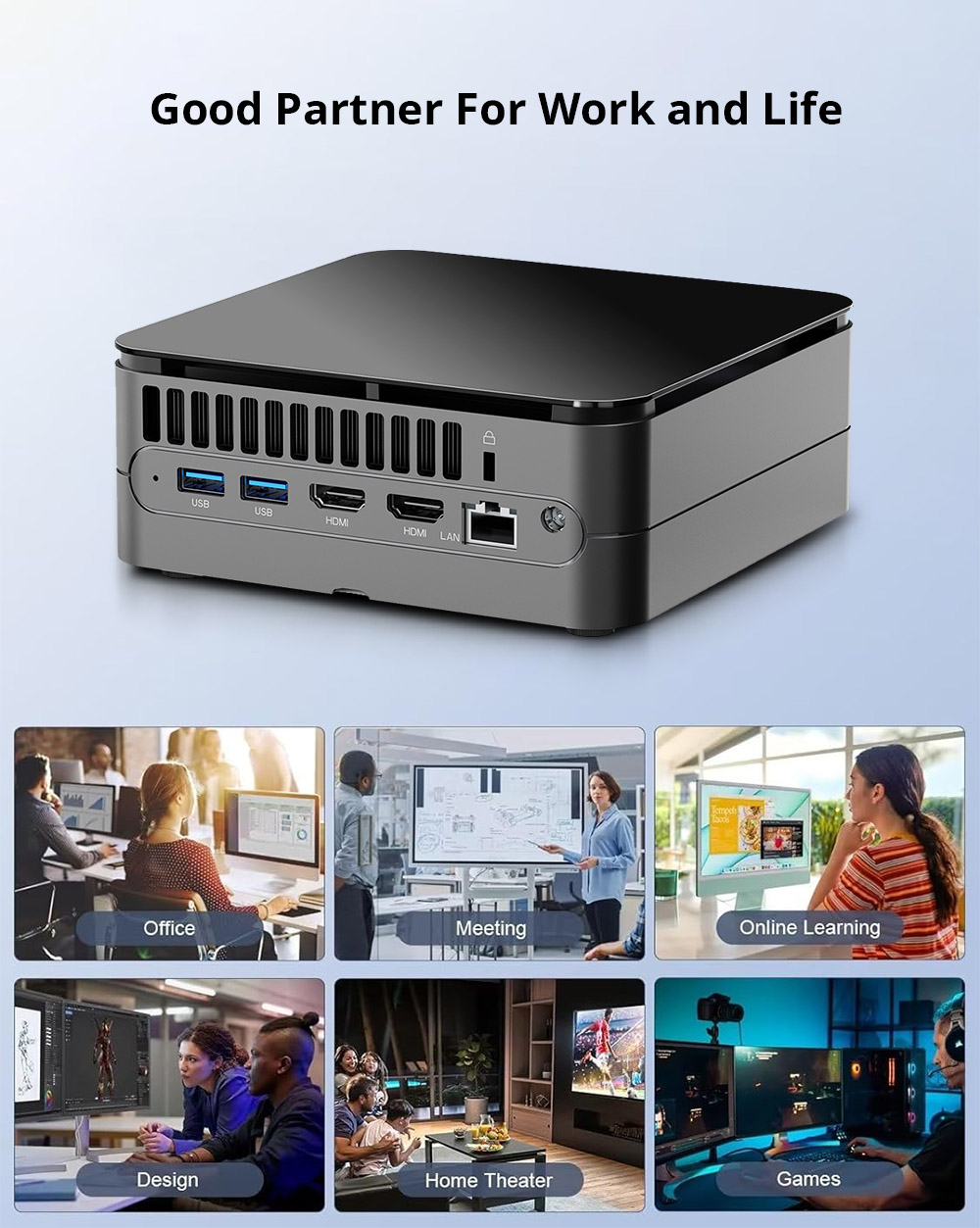 OUVIS F1T Mini PC, Intel Core i9-11900H 8 Core Up to 4.90GHz, 16GB DDR4 3200MHz RAM 1TB NVMe SSD, 2xHDMI2.0 1xType-C 4K@60Hz Triple Display, WiFi 6 Bluetooth 5.2, 4xUSB3.2, 1Gbps RJ45 LAN, 3.5mm Audio Out, Desktop Computer Small PC for Business Home