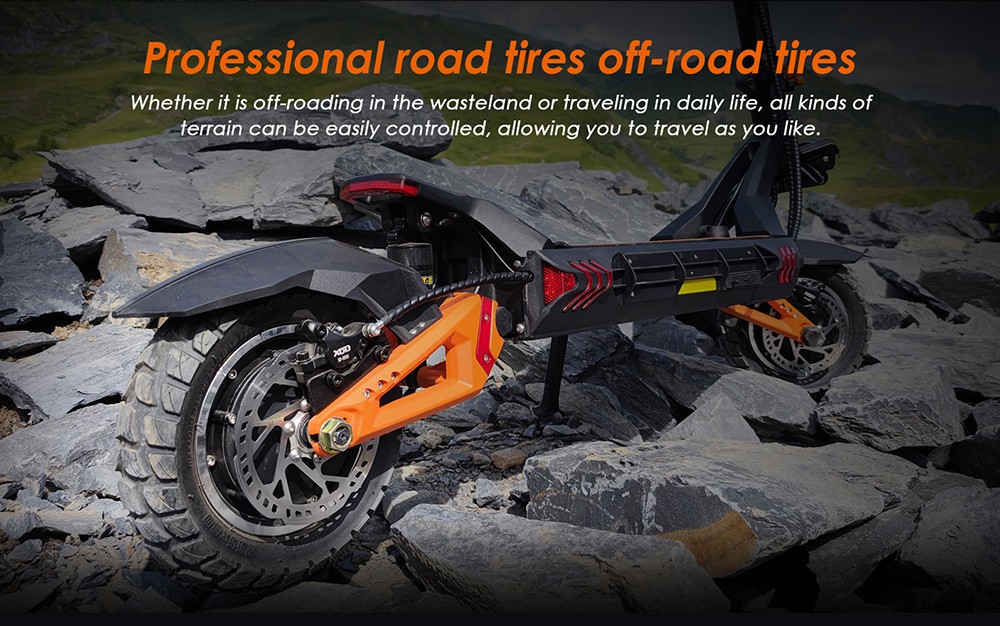 KuKirin G3 Pro 1200 W * 2 Motoren, Offroad-Elektroroller, 10-Zoll-Reifen, 52 V, 23,2 Ah, herausnehmbarer Akku, 80 km Reichweite, 65 km/h Höchstgeschwindigkeit, doppelter Stoßdämpfer, IP54 wasserdicht, doppelte Ölbremsen