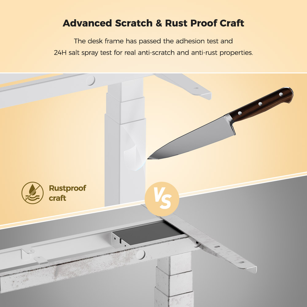 ACGAM JSZ-3 Dual-motor 3-Stage Electric Adjustable Standing Desk Frame, Heavy Duty 264lbs Load Capacity, for Home Office, White