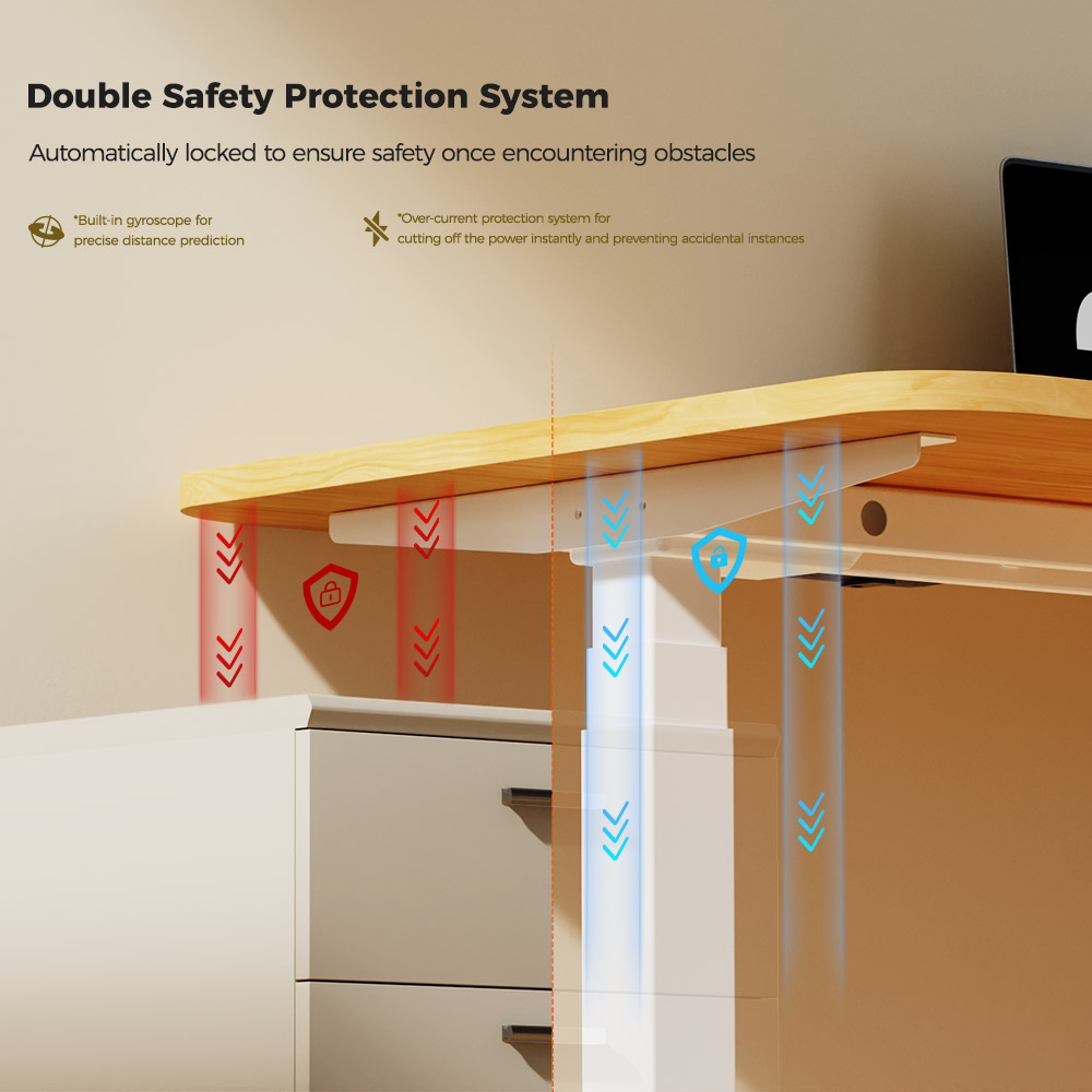 ACGAM JSZ-3 Dual-motor 3-Stage Electric Adjustable Standing Desk Frame, Heavy Duty 264lbs Load Capacity, for Home Office, White