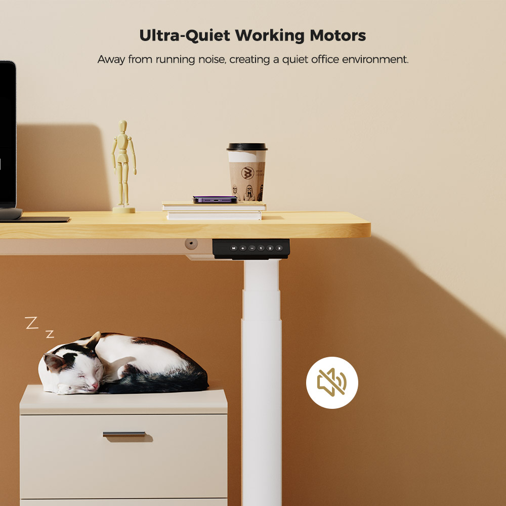 ACGAM JSZ-3 Dual-motor 3-Stage Electric Adjustable Standing Desk Frame, Heavy Duty 264lbs Load Capacity, for Home Office, White