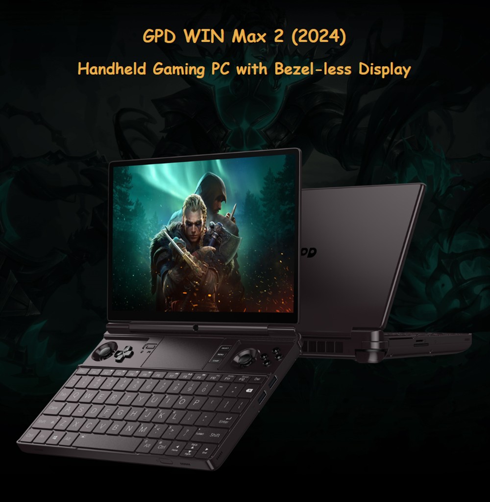 GPD WIN Max 2 2024 Handheld Gaming PC, AMD Ryzen 7 8840U, 10.1'' 2560*1600 Display, 64GB RAM 2TB SSD, 4G LTE, Fingerprint Sensor Power Button, WiFi6 Bluetooth5.2, 1*USB4 1*USB3.2 Type-C 1*USB3.2 Type-A 1*Oculink 1*MicroSD Slot 1*SD Slot 1*HDMI2.1