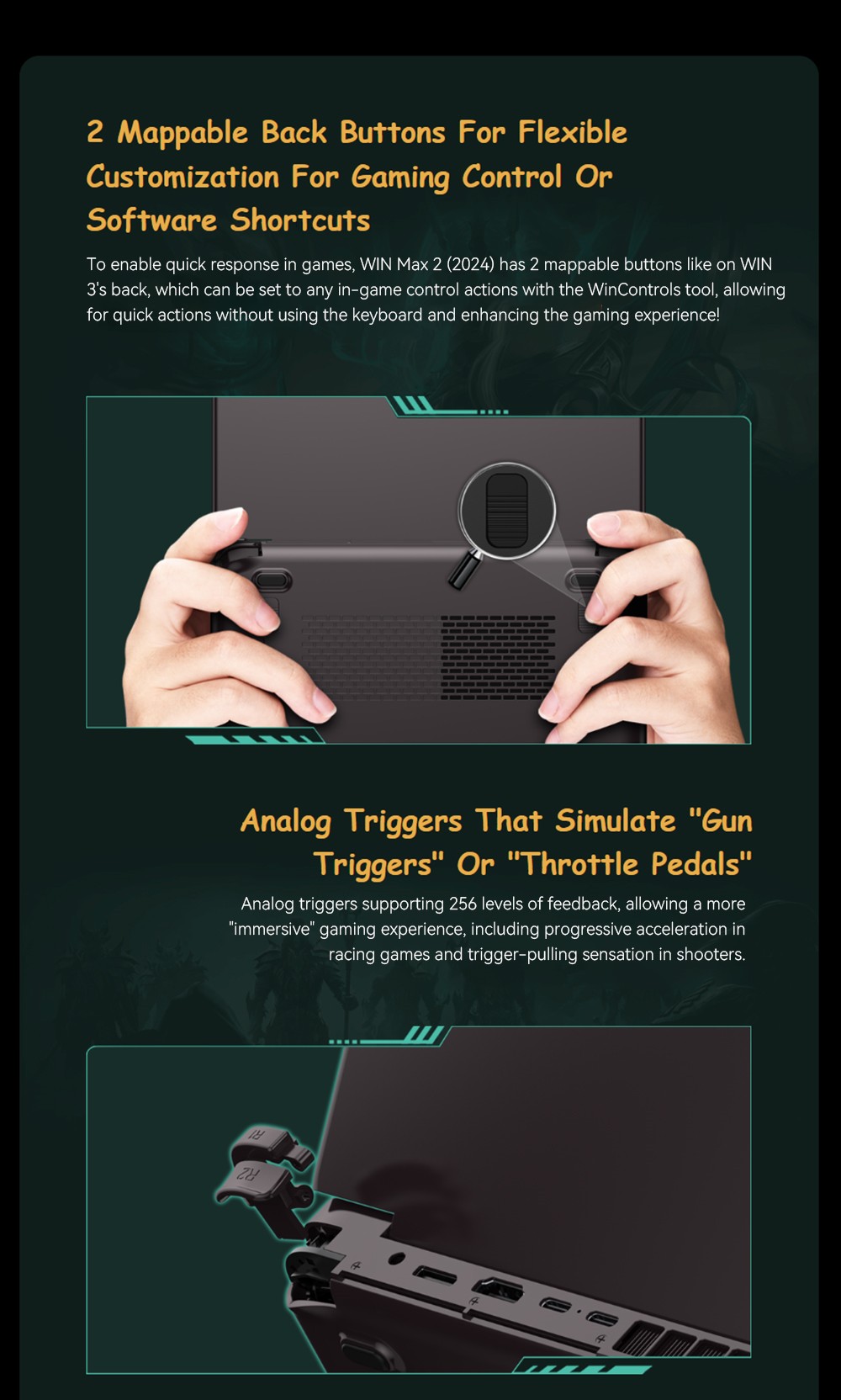 GPD WIN Max 2 2024 Handheld Gaming PC, AMD Ryzen 7 8840U, 10.1'' 2560*1600 Display, 64GB RAM 2TB SSD, 4G LTE, Fingerprint Sensor Power Button, WiFi6 Bluetooth5.2, 1*USB4 1*USB3.2 Type-C 1*USB3.2 Type-A 1*Oculink 1*MicroSD Slot 1*SD Slot 1*HDMI2.1