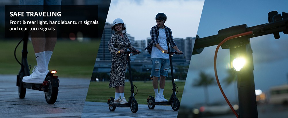 INVANTI V30PRO Electric Scooter, 10-inch Tire, 350W Motor, 36V 7.5AH Battery, 10-inch Tire, 25km/h Max Speed, 32km Range, Rear Spring Shock Absorption, Electronic Brake & Disc Brake, Turn Signals