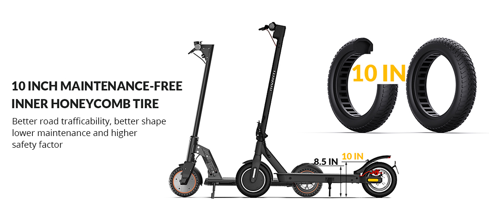 INVANTI V30PRO Electric Scooter, 10-inch Tire, 350W Motor, 36V 7.5AH Battery, 10-inch Tire, 25km/h Max Speed, 32km Range, Rear Spring Shock Absorption, Electronic Brake & Disc Brake, Turn Signals