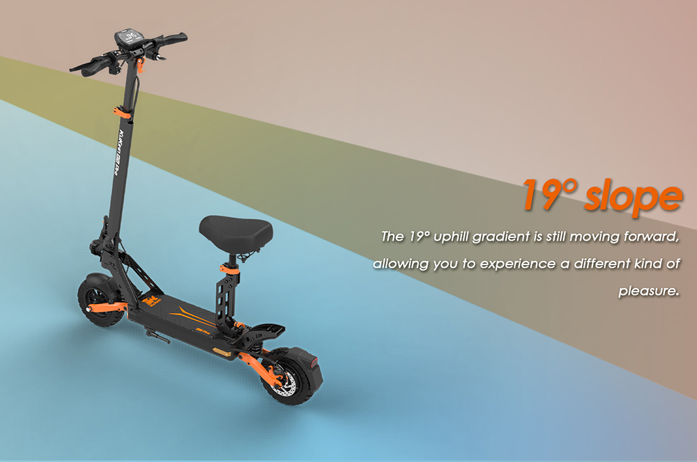 KuKirin G2 Pro Elektroroller Version 2024, bürstenloser 600-W-Motor, 48-V-15,6-Ah-Akku, 9-Zoll-Vakuumreifen aus Gummi, 45 km/h Höchstgeschwindigkeit, 58 km Reichweite, Doppelscheibenbremsen, Federstoßdämpfer, abnehmbarer Sitz