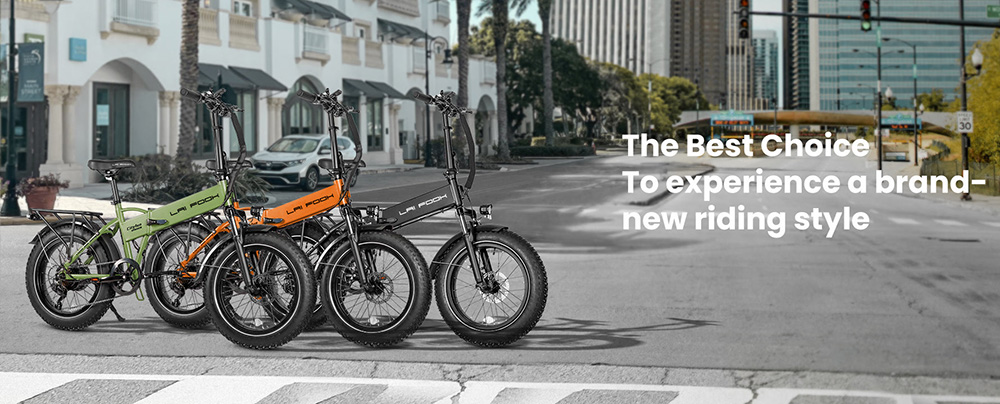 LAIFOOK Cityfun Electric Bike, 250W Brushless Motor, 48V 10.4AH Battery, 20 x 4.0 Inch Fat Tires, 25km/h Max Speed, 70km Range, Hydraulic Front Suspension, Mechanical Disc Brake, Shimano 7 Speed, LCD Display - Orange