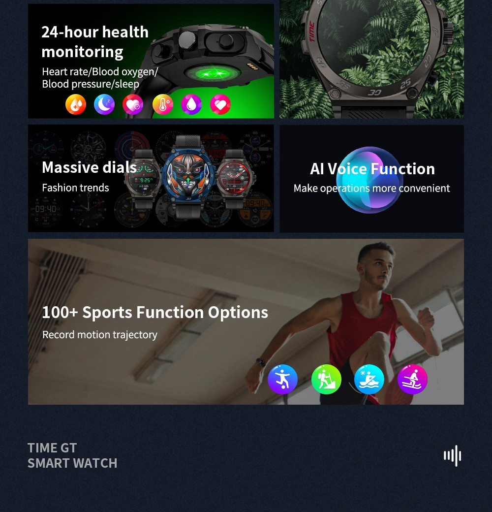 LOKMAT TIME GT 2-in-1 Smartwatch with TWS Earphones, 1.508 AMOLED HD Screen, 24-hour Health Monitoring, Al Voice, 100+ Sports Modes