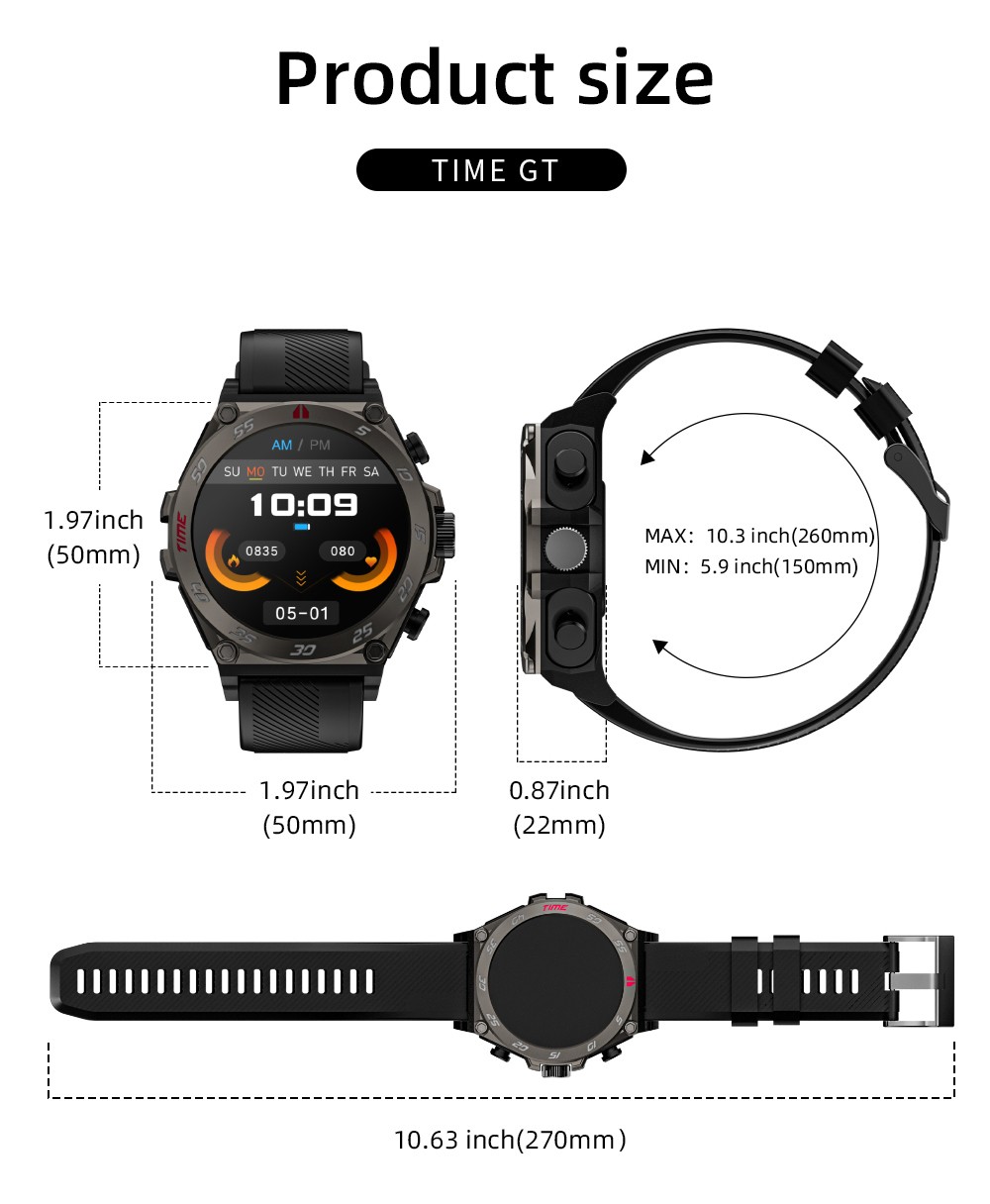 LOKMAT TIME GT 2-in-1 Smartwatch with TWS Earphones, 1.508 AMOLED HD Screen, 24-hour Health Monitoring, Al Voice, 100+ Sports Modes