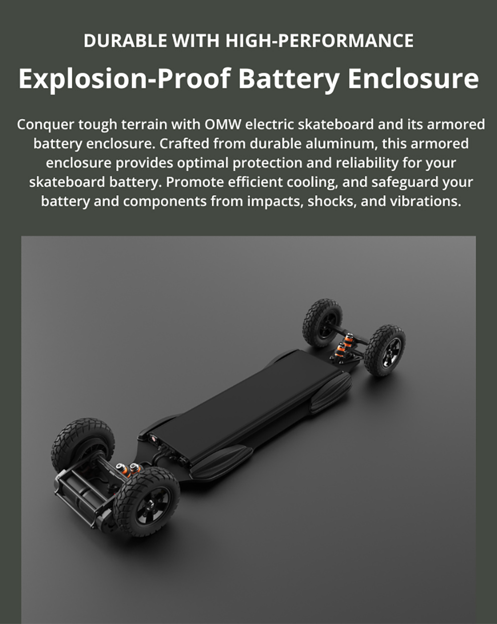 OMW Cavalry Electric Skateboard, 3500W Max Power, 43.2V 20AH Battery, 37mph Max Speed, 34 miles Range - MM-Medium Flex
