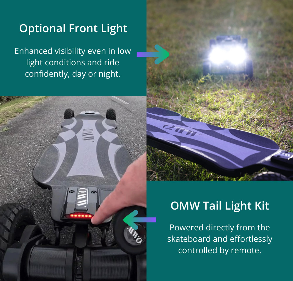 OMW Cavalry Electric Skateboard, 3500W Max Power, 43.2V 20AH Battery, 37mph Max Speed, 34 miles Range - MM-Medium Flex