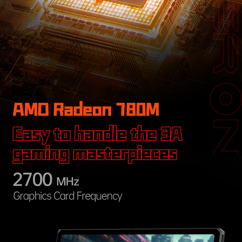 One Netbook OneXPlayer X1 Handheld Gaming PC, AMD Ryzen 7 8840U 8 Cores Max 5.1GHz, 10.95'' 2560*1600 120Hz LTPS Screen, 32GB LPDDR5x 7500MHz RAM 1TB SSD, 1* TF Card 4.0 1* Oculink 2* USB-C 4.0 1* USB 3.2 1* 3.5mm Audio, Harman Sound System - US Plug
