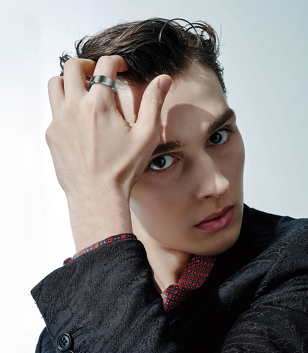 S1 Smart Ring, 24/7 Health Tracker, Heart Rate Body Blood Oxygen Sleep Monitoring, 5ATM Waterproof, 5-7 Days Battery Life - 11# (Inside Diameter 20.6mm), Black