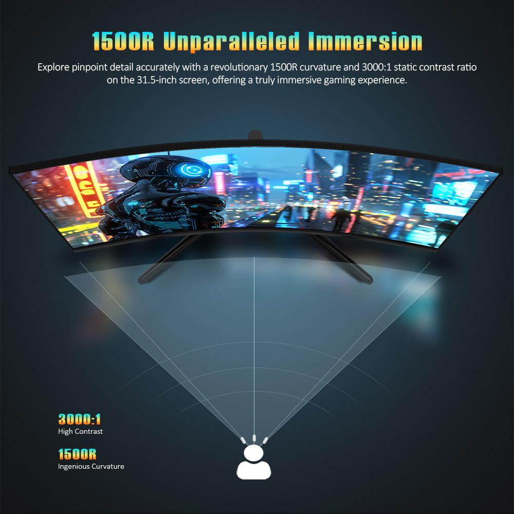 TITAN ARMY C32C1S Gaming monitors with 31.5 Inches Screen, 2K Resolution, 240Hz High Refresh Rate