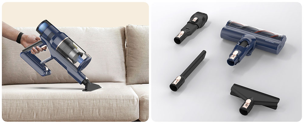 Vicsonic S7 Cordless Vacuum Cleaner, 35KPa Suction Power, 480W Motor, 65min Runtime, 4 Suction Modes, OLED Touch Screen, 180° Foldable, LED Searchlight, 6-stage HEPA Filtration