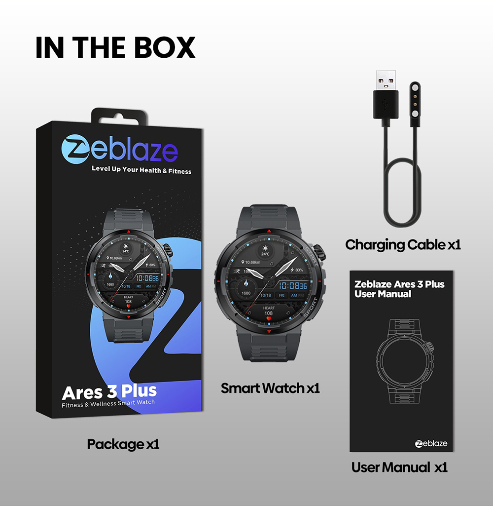 Zeblaze Ares 3 Plus Smartwatch, 1.43'' HD AMOLED Screen, 100+ Workout Modes, Heart Rate Blood Oxygen Sleep Monitoring - Green