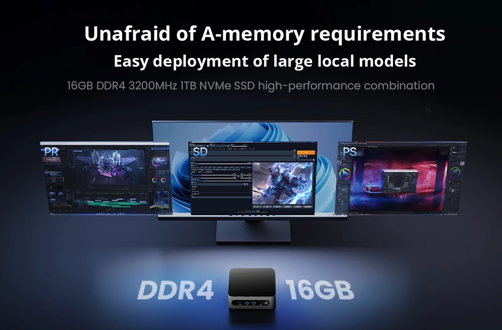 OUVIS F1T Mini PC, Intel Core i9-11900H 8 Core Up to 4.90GHz, 16GB DDR4 3200MHz RAM 1TB NVMe SSD, 2xHDMI2.0 1xType-C 4K@60Hz Triple Display, WiFi 6 Bluetooth 5.2, 4xUSB3.2, 1Gbps RJ45 LAN, 3.5mm Audio Out, Desktop Computer Small PC for Business Home