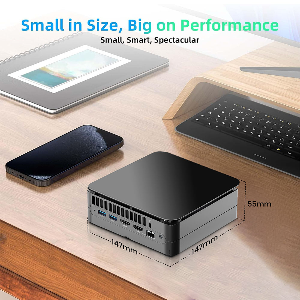 OUVIS F1T Mini PC, Intel Core i9-11900H 8 Core Up to 4.90GHz, 16GB DDR4 3200MHz RAM 1TB NVMe SSD, 2xHDMI2.0 1xType-C 4K@60Hz Triple Display, WiFi 6 Bluetooth 5.2, 4xUSB3.2, 1Gbps RJ45 LAN, 3.5mm Audio Out, Desktop Computer Small PC for Business Home