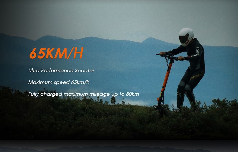 KuKirin G3 Pro 1200 W * 2 Motoren, Offroad-Elektroroller, 10-Zoll-Reifen, 52 V, 23,2 Ah, herausnehmbarer Akku, 80 km Reichweite, 65 km/h Höchstgeschwindigkeit, doppelter Stoßdämpfer, IP54 wasserdicht, doppelte Ölbremsen