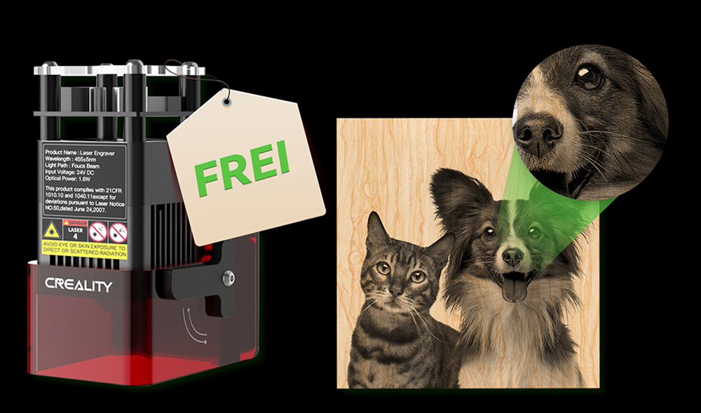 Graveur laser Creality Falcon2 Pro 60 W avec module laser 1,6 W, classe 1 de la FDA, conception entièrement fermée et à tiroir, arrêt de sécurité à couvercle ouvert, assistance pneumatique, caméra intégrée, vitesse maximale de 700 mm/min, 400 x 400 mm