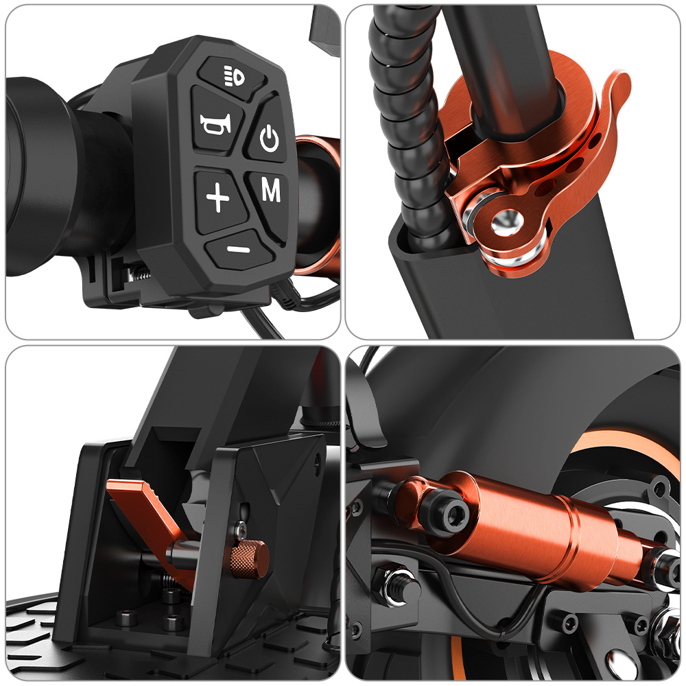 iENYRID M4 Pro S+ MAX Electric Scooter 10 Inch Off-Road Pneumatic Tires 800W Motor 45Km/h Max Speed 48V 20Ah Battery 75KM Range 150KG Max Load Dual Disc Brakes Detachable seat IPX4 Waterproof